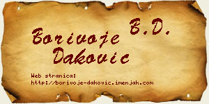 Borivoje Daković vizit kartica